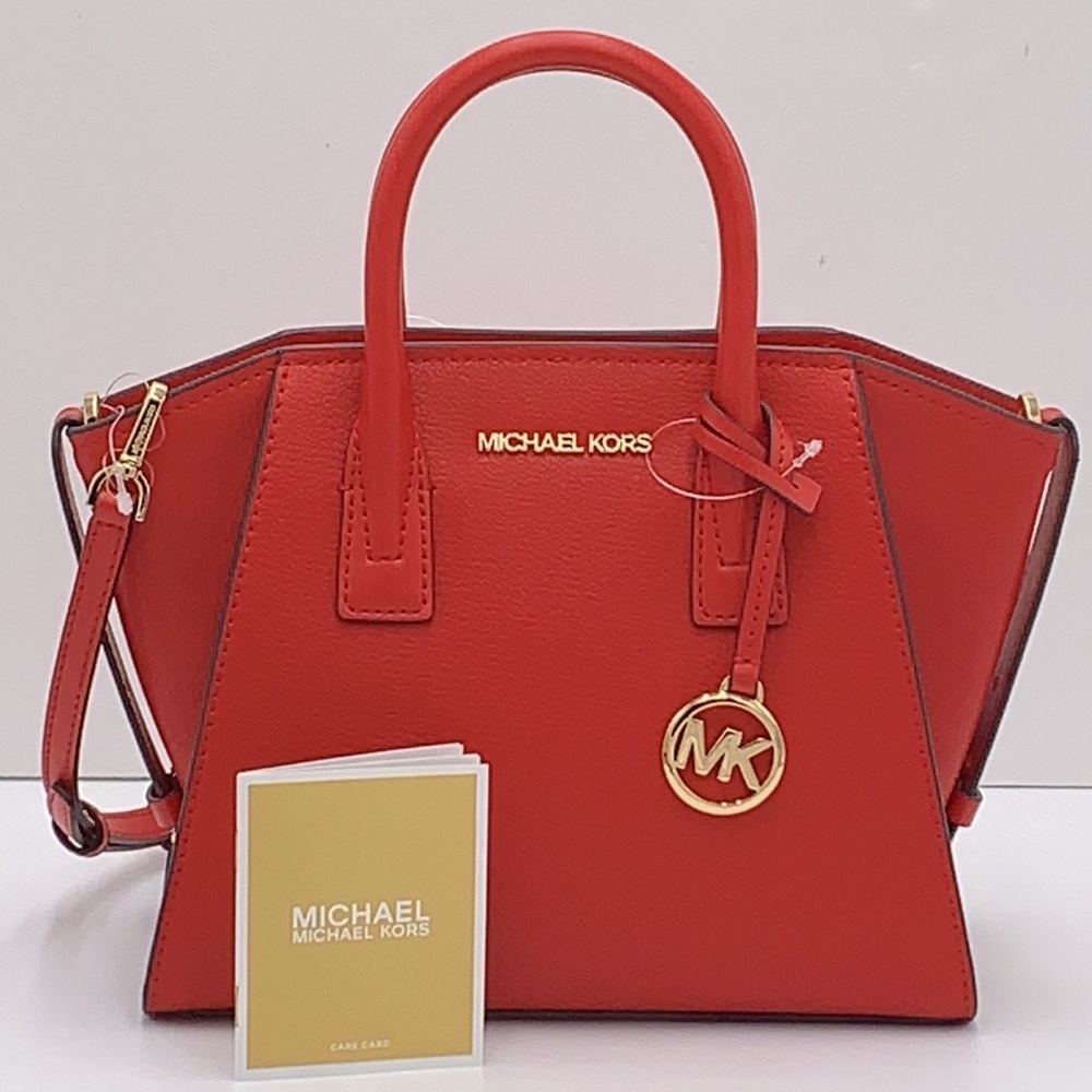 Michael Kors Avril Small Leather Top-Zip Satchel Flame color - Picture 4 of 16
